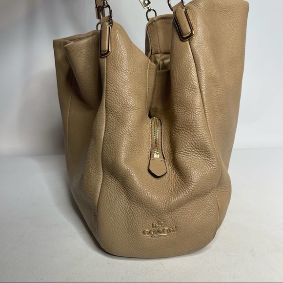 Coach Pebbled Leather Three Compartment Phoebe Tote Shoulder Bag - Picture 8 of 16